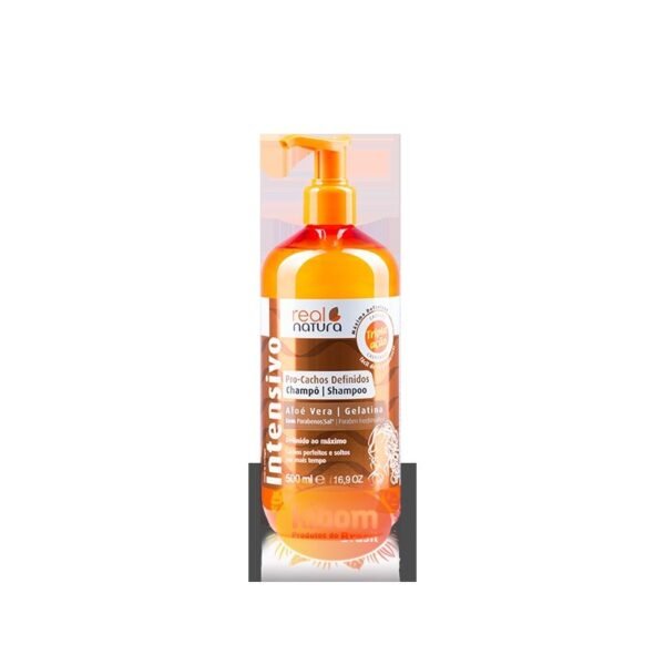 shampoo pro cachos definidos Aloe vera e Gelatina "Real Natura"