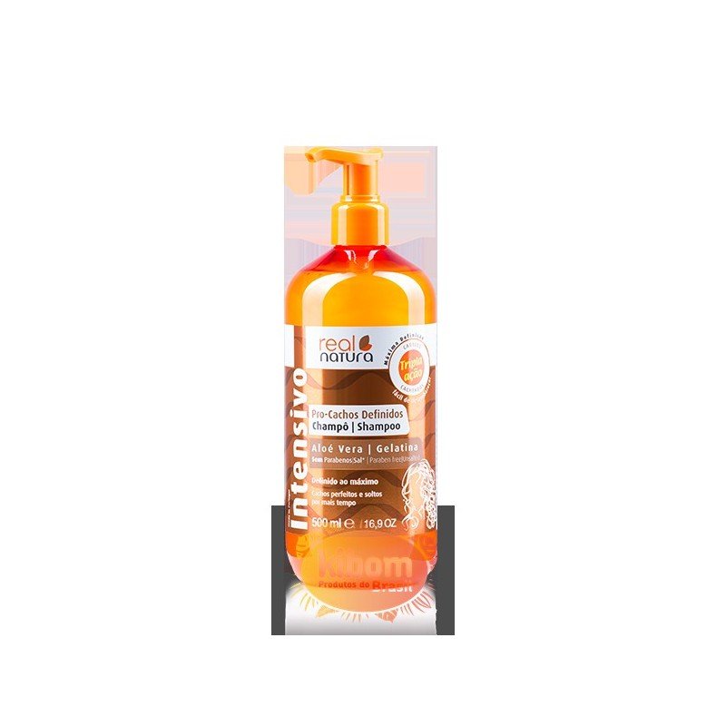 shampoo pro cachos definidos Aloe vera e Gelatina “Real Natura”