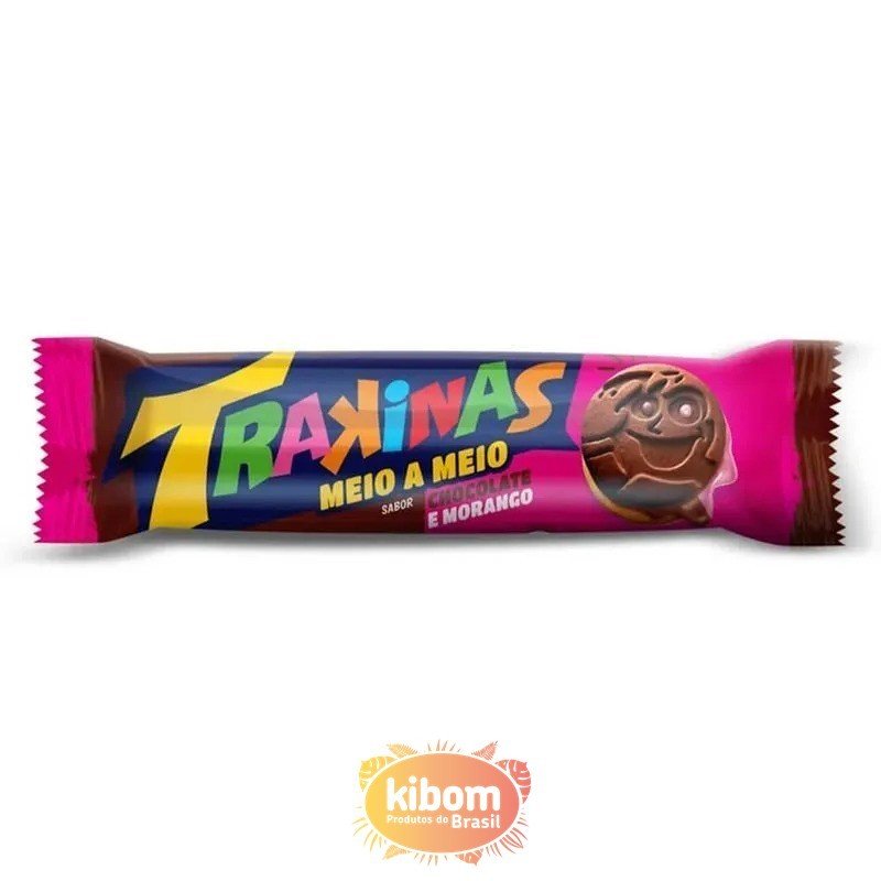 Trakinas Meio a Meio Chocolate e Morango 126g